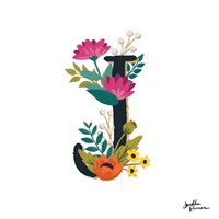 Romantic Luxe Monogram J Black Fine Art Print