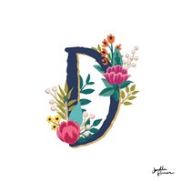 Romantic Luxe Monogram D Navy Fine Art Print
