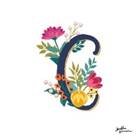 Romantic Luxe Monogram C Navy Fine Art Print