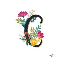 Romantic Luxe Monogram C Black Fine Art Print