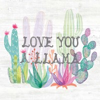 Lovely Llamas Cactus Love Fine Art Print