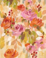 Pink and Orange Brocade II Framed Print