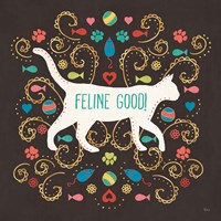 Otomi Cats II Dark Framed Print