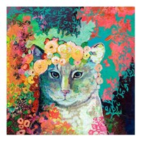 My Cat Naps in a Bed of Roses Fine Art Print