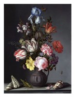 Balthasar van der Ast, Flowers in a Vase with Shells and Insects Fine Art Print