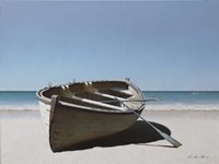 Lonely Boat on Beach Fine Art Print