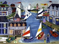 Folk Art Sailing School Cheryl Bartley Fine Art Print