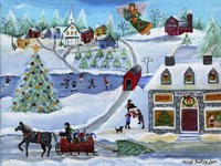 Old Stone Inn At Christmas Time Fine Art Print