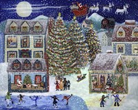 Santa Christmas Village Fine Art Print