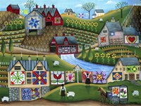 Country Harvest Folk Art Quilt Farms Fine Art Print