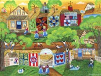 Olde Tyme Village Quilt Maker Fine Art Print
