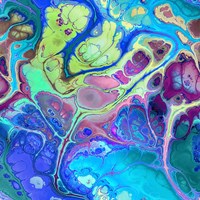 Abstract Fractals  Blue And Green Fine Art Print