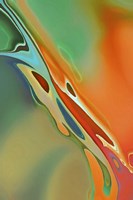 Organic Abstract Orange And Olive Green Fine Art Print