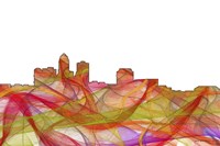 des Moines Iowa Skyline - Summer Swirl Fine Art Print