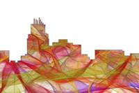 Durham North Carolina Skyline - Summer Swirl Fine Art Print