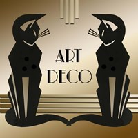 Art Deco Cats 1 Fine Art Print