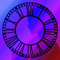 Clock Face on Purple Fine Art Print