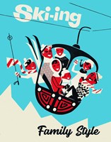 Skiing Family Style Fine Art Print