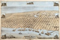 Map Of Galveston Texas 1871 Fine Art Print