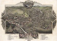 Map Of Montpelier Vt With Reference Table 1884 Fine Art Print