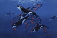 Blue Orcas Fine Art Print
