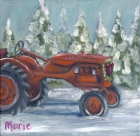Tractor 4 Seasons Allis Chalmers Holiday Fine Art Print