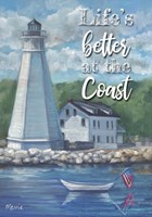 New London Lighthouse Text Fine Art Print