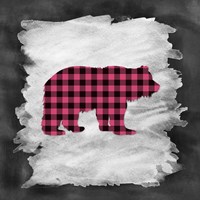 Pink Plaid Bear Framed Print