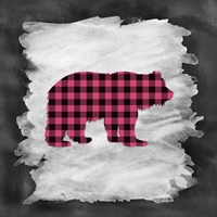 Pink Plaid Bear Fine Art Print