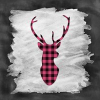 Pink Plaid Deer Fine Art Print