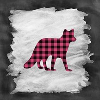 Pink Plaid Fox Fine Art Print