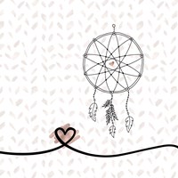 Dream Catcher Hearts and Pattern Fine Art Print