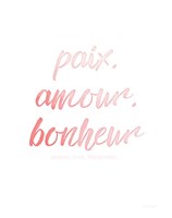 Paix Amour Bonheur Fine Art Print