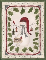 Happy Holidays Snowman Fine Art Print