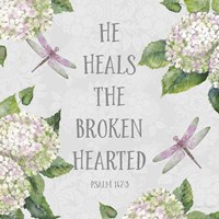 Bible Verse With Hydrangeas - B Fine Art Print