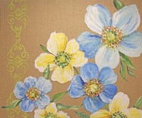 Spring Florals On Burlap - A Fine Art Print