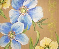 Spring Florals On Burlap - B Framed Print