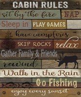 Cabin Rules On Wood Fine Art Print