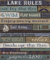 Lake Rules On Wood Fine Art Print