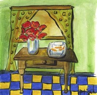 Flowers and Fishbowl Fine Art Print