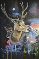 Atmosperic Deers Fine Art Print