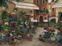 Venetian Canal Flower Shops Fine Art Print