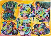 5 Dogs and a Cat Fine Art Print