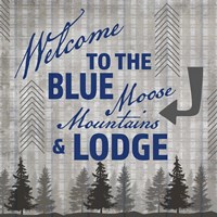 Blue Bear Lodge Sign 3 Framed Print