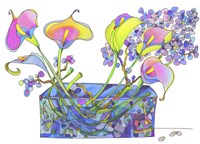Calla Lilly And Hydrangea Hallucination Fine Art Print