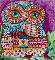 Folk Owl 1 Fine Art Print