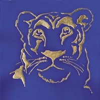 Gilded Lioness Indigo Framed Print