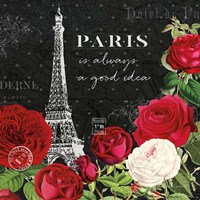 Rouge Paris II Black Fine Art Print