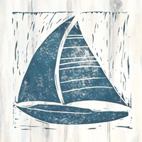 Nautical Collage IV On White Wood Fine Art Print