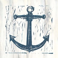 Nautical Collage III On White Wood Fine Art Print